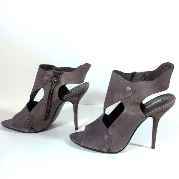 Max Studio Leather Ankle Heels Size 9.5 - Picture 3 of 11